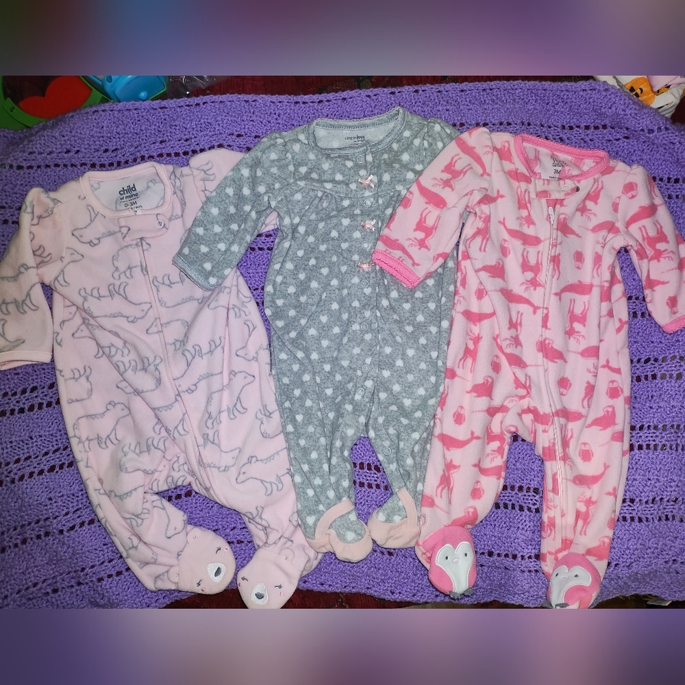 Fleece sleeper bundle 0-3m - Picture 2 of 2